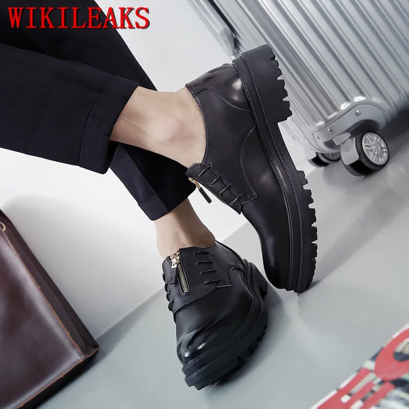 

Luxury Brand Men Shoes Oxford Shoes For Men Pointed Toe Platform Dress Shoes Leather Formal Wedding Shoes Zapatos Hombre Vestir