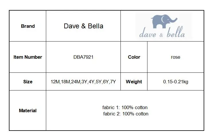 DBA7921 dave bella/осеннее платье принцессы для маленьких девочек детское трикотажное платье для дня рождения одежда для малышей
