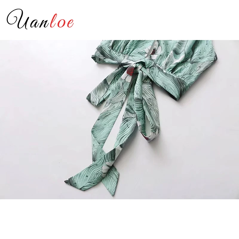 2019 г. пикантные застежка цветочный принт Короткие Стиль рубашка галстук бабочка