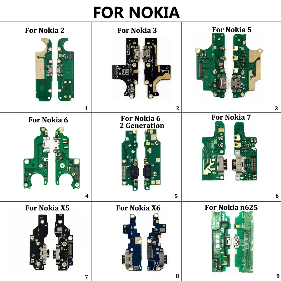 USB порт для зарядки док разъем плата гибкий кабель с микрофоном Nokia 3 2 5 6 7 Plus X5 X6