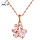 Женская цепочка из серебра 925 пробы с розовым кварцем