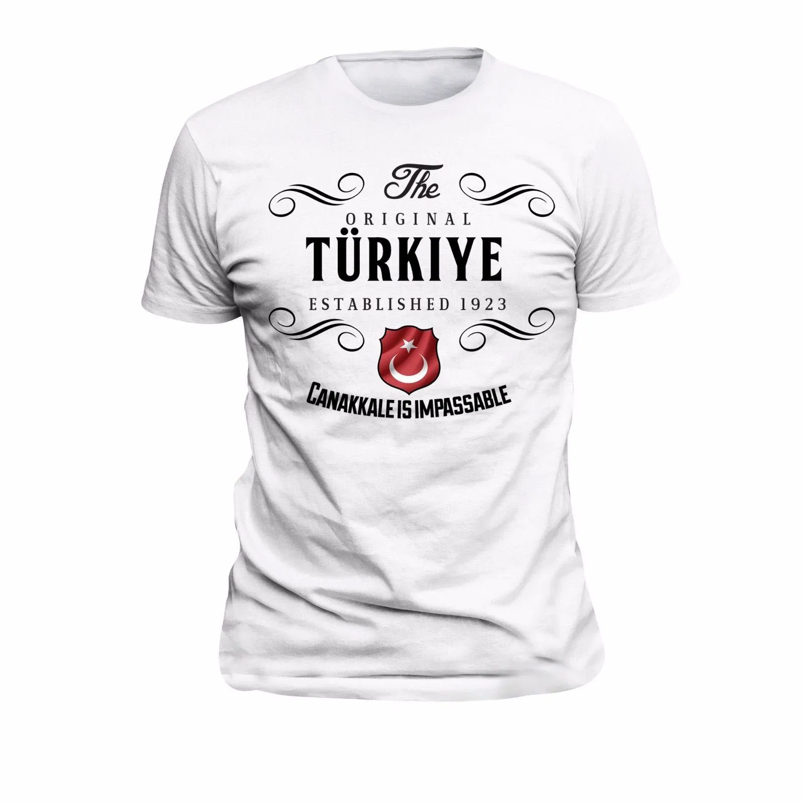 Белый Футболка Турция Canakkale Honor Proud страна новые летние модные футболки с короткими рукавами хлопок дизайн ваш собственный футболка - Цвет: Белый