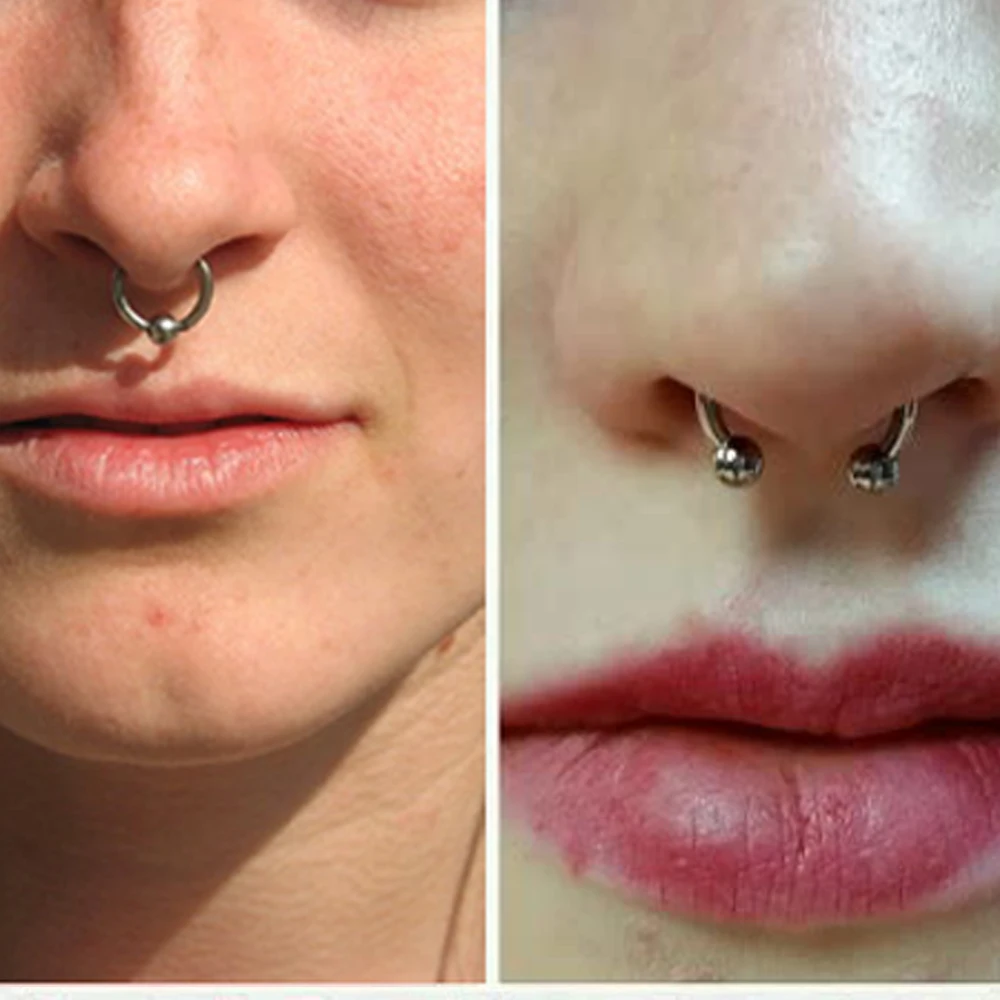 Showlove-1 шт хирургическая сталь CZ серьги с драгоценным камнями круглая штанга Подкова Кольцо уха хрящевая перегородка пирсинг носа ювелирные изделия для тела