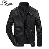 lomaiyi 2018 spring soft pu leather jacket men slim fit mens motorcycle coat stand collar black coffee male biker jacketsbm171