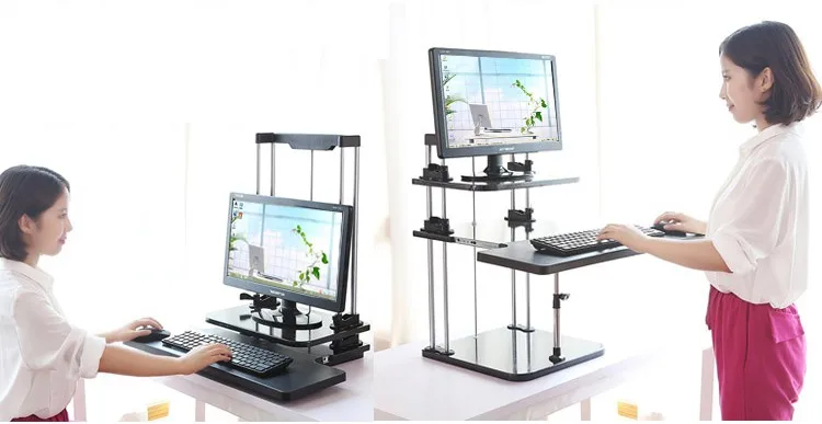 Легкий стоячий столик для ноутбука три уровня регулируемый по высоте стойка