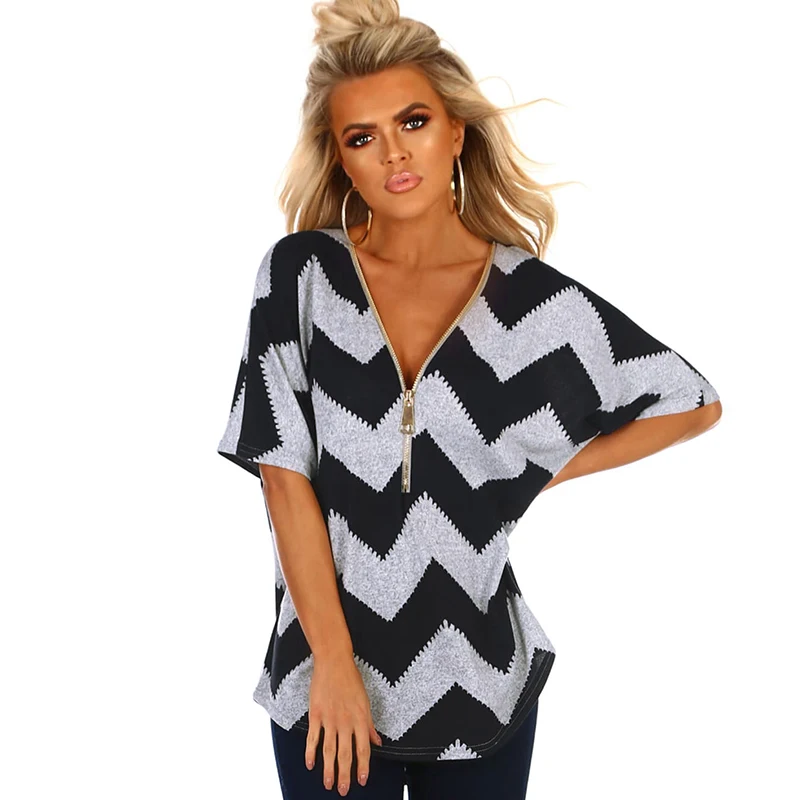 Romacci пикантная женская футболка с геометрическим принтом v образный вырез