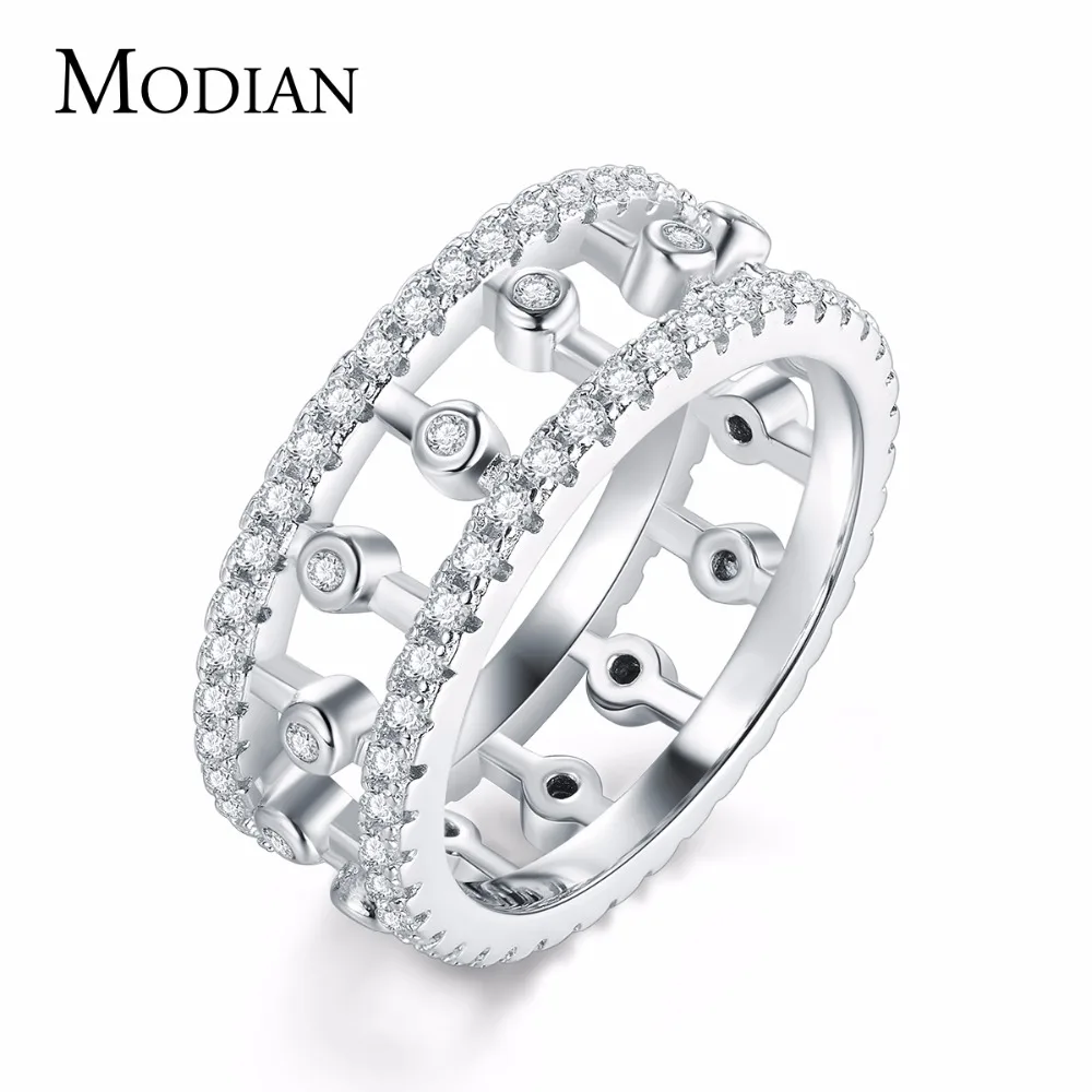 Modian Новое поступление роскошные классические сверкающие вечерние кольца Cubic