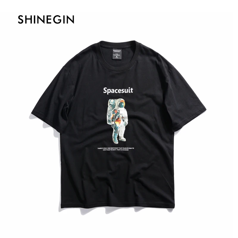SHINEGIN Spacesuit футболка уличная 2019 Лето Harajuku повседневные футболки с коротким