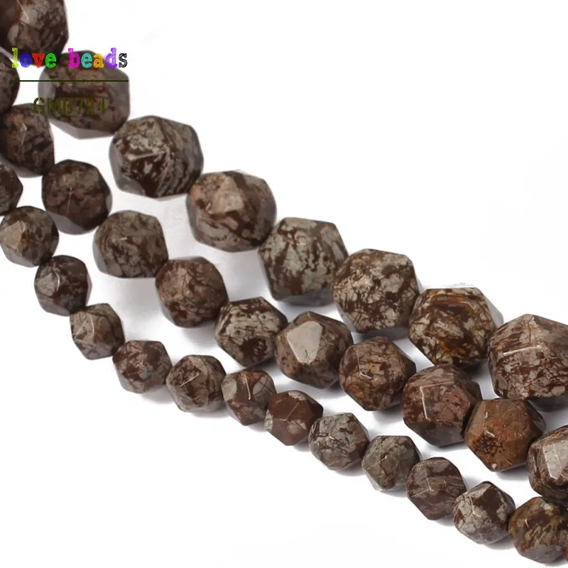 Natural Stone Beads Faceted Snow Jaspers Round Loose Beads For Jewelry Making Bracelet 6/8/10mm 15inches