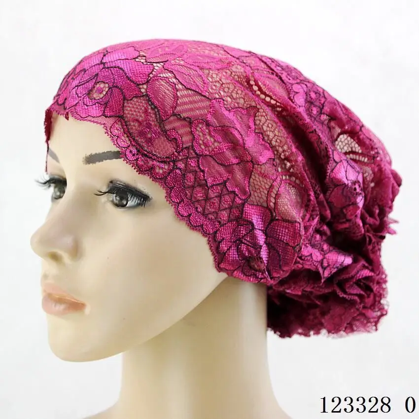 full lace Кружево Для женщин хиджаб под шарфом трубка головной убор Кепки кости Ислам ic головных уборов Ислам Hijab шарф мусульманский шарф-снуд на голову, хиджаб внутренняя Кепки - Цвет: full lace