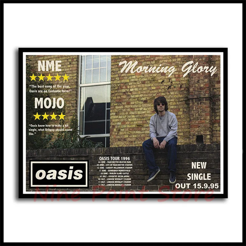 Oasis rock music бумажные постеры для бара кафе гостиной столовой декоративные картины без рамы - Цвет: Синий