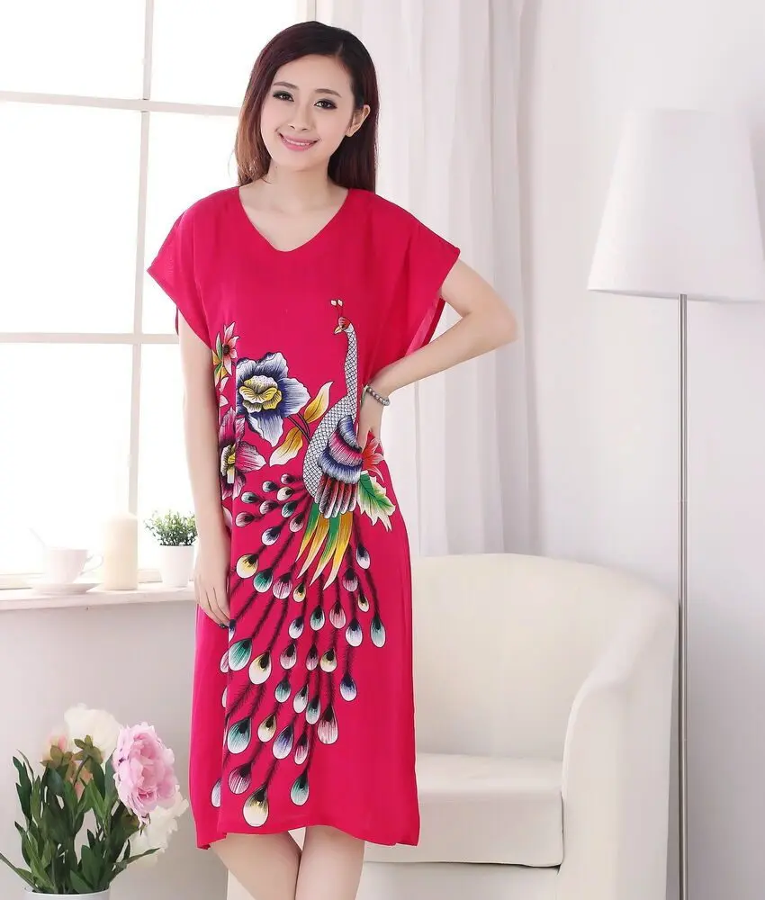 Новое поступление китайский женский хлопковый Халат Yukata Ночная сорочка Топы один размер цветок Nuisette Pijama Mujer X34026 - Цвет: Style 7