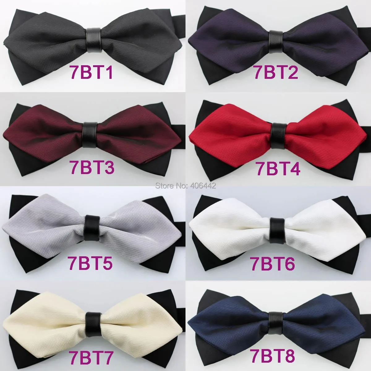 YIBEI Coachella Ties Black Bottom Solid Color Gray Bowtie Two Tone Man Butterfly Diamond Leather Picker Tuxedo Bow Pre-Tied | Аксессуары