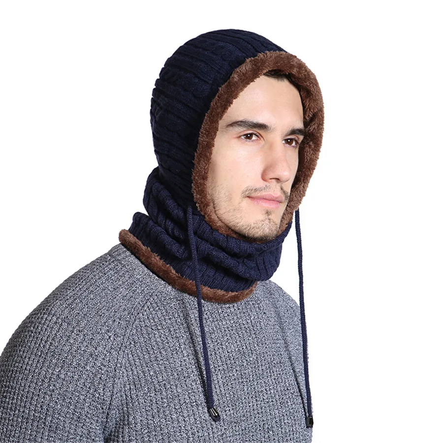 SexeMara зимняя вязаная шапка бини мужской шарф Skullies бини зимние шапки для мужчин и женщин шапки Gorras Bonnet маска брендовые шапки