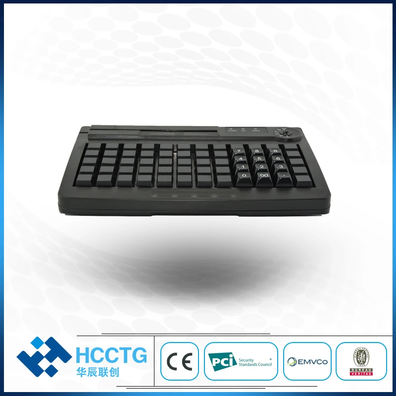PS/2 + USB двухинтерфейсная мембрана 60 клавиш программирования POS клавиатуры с MSR