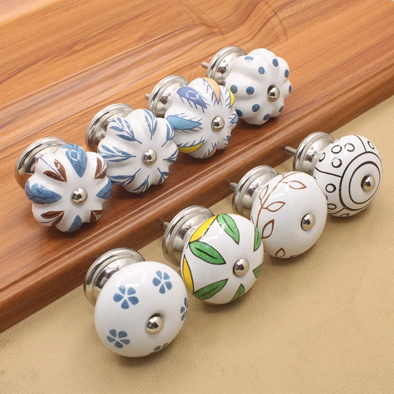 

European ceramic knobs, 1.57"diameter,Drawer knob Installation simple, single wholesale,Firm and firm