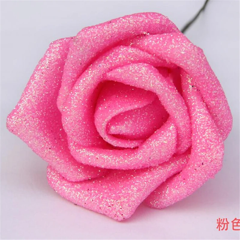 6 см искусственные с блестками розы для рукоделия синяя волшебница многоцветный