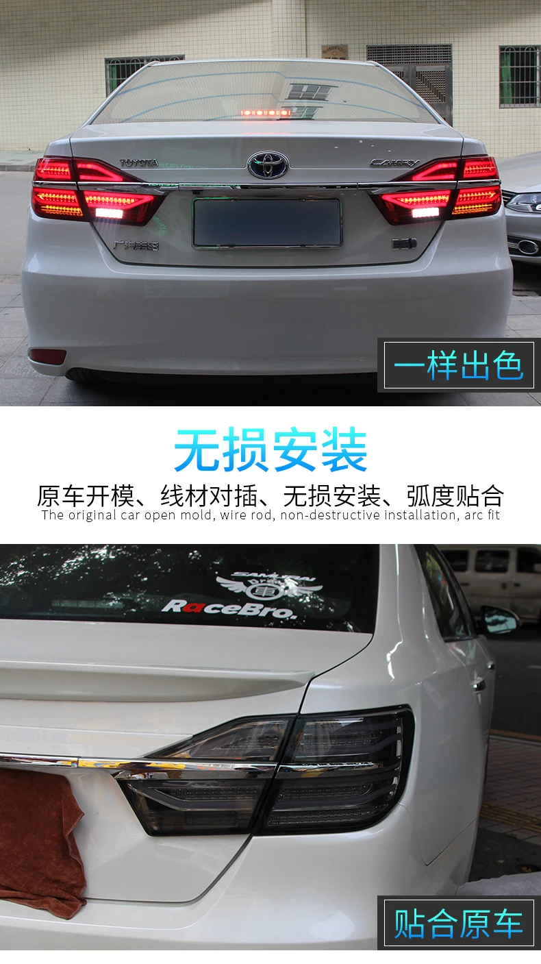 Автомобильный Стайлинг для Toyota Camry задний светильник в сборе Новинка Camry V55 светодиодный задний светильник задний фонарь DRL+ тормоз+ парковочный динамический сигнал поворота