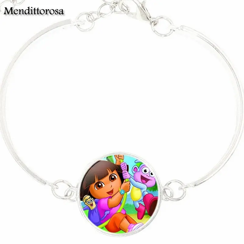 Для свадьбы ювелирные изделия с изображением Доры The Explorer посеребренные