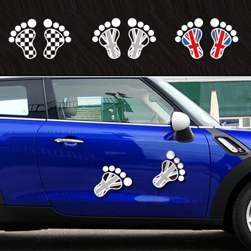 1 пара забавных наклеек для автомобиля Union Jack клейкая наклейка Mini Cooper JCW F60 R60 F56 Clubman