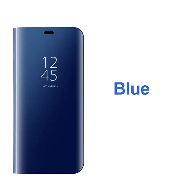 S9 чехол, Роскошный прозрачный зеркальный флип-чехол для телефона samsung Galaxy S9 Plus Note 8 S8 S7 S7 Edge, умный зеркальный чехол с подставкой - Цвет: blue