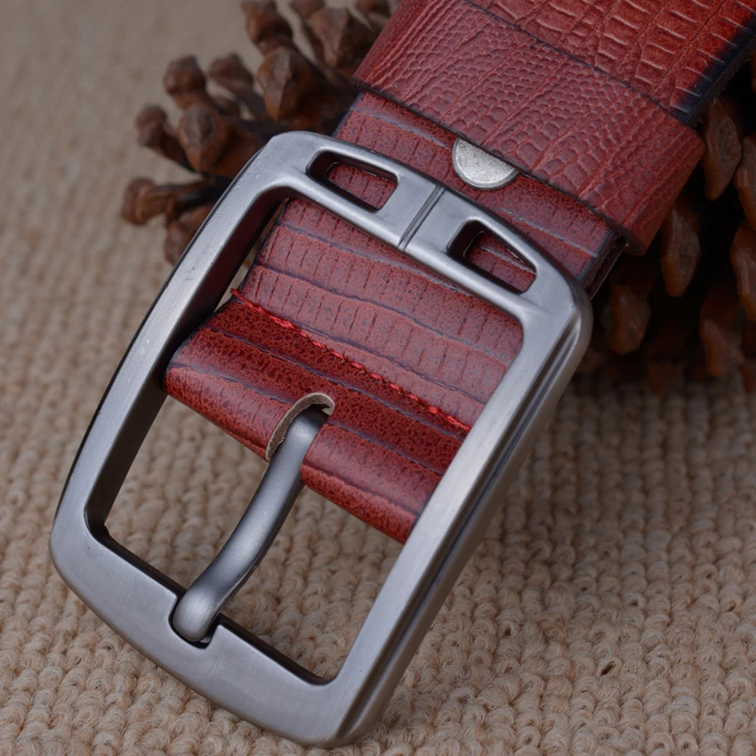 

2019 Hot Sell Fashion High Quality Men Belt Faux Leather Belts with Pin Buckle Belt for Men Cool Design Brand Male Belt