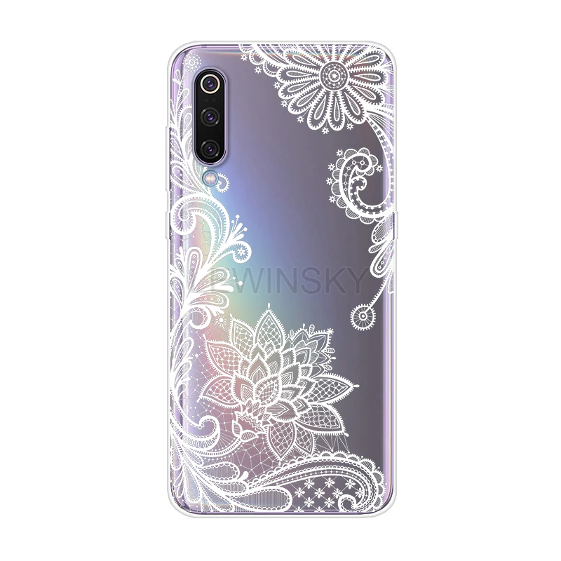 White Lace Силиконовый мягкий чехол из ТПУ с кружевными цветами для Xiao mi Red mi Note 7 6 5 4 Pro 4X5 Plus 5A Prime A1 6X PocoPhone F1 mi 9 8 A2 lite чехол - Цвет: White Lace