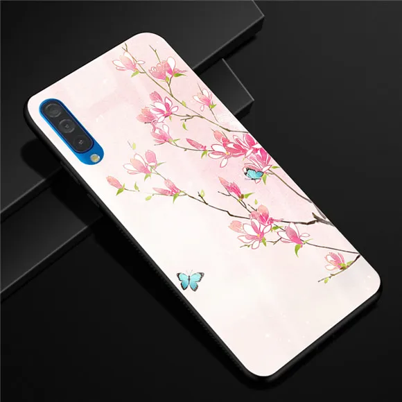 K 6,4 ''для samsung Galaxy A50 чехол A 50 стекло Funda жесткий чехол для samsung Galaxy A50 мягкая рамка A 50 закаленное - Цвет: 23