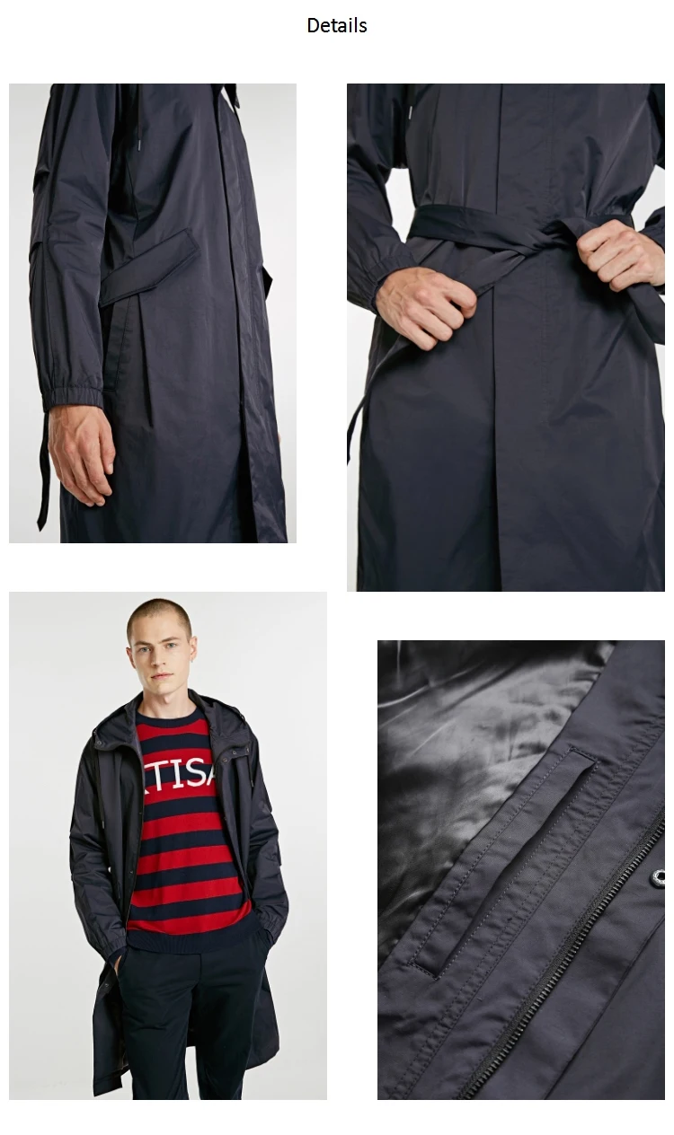 JackJones Мужской плащ с капюшоном ветровка длинная куртка 218321531