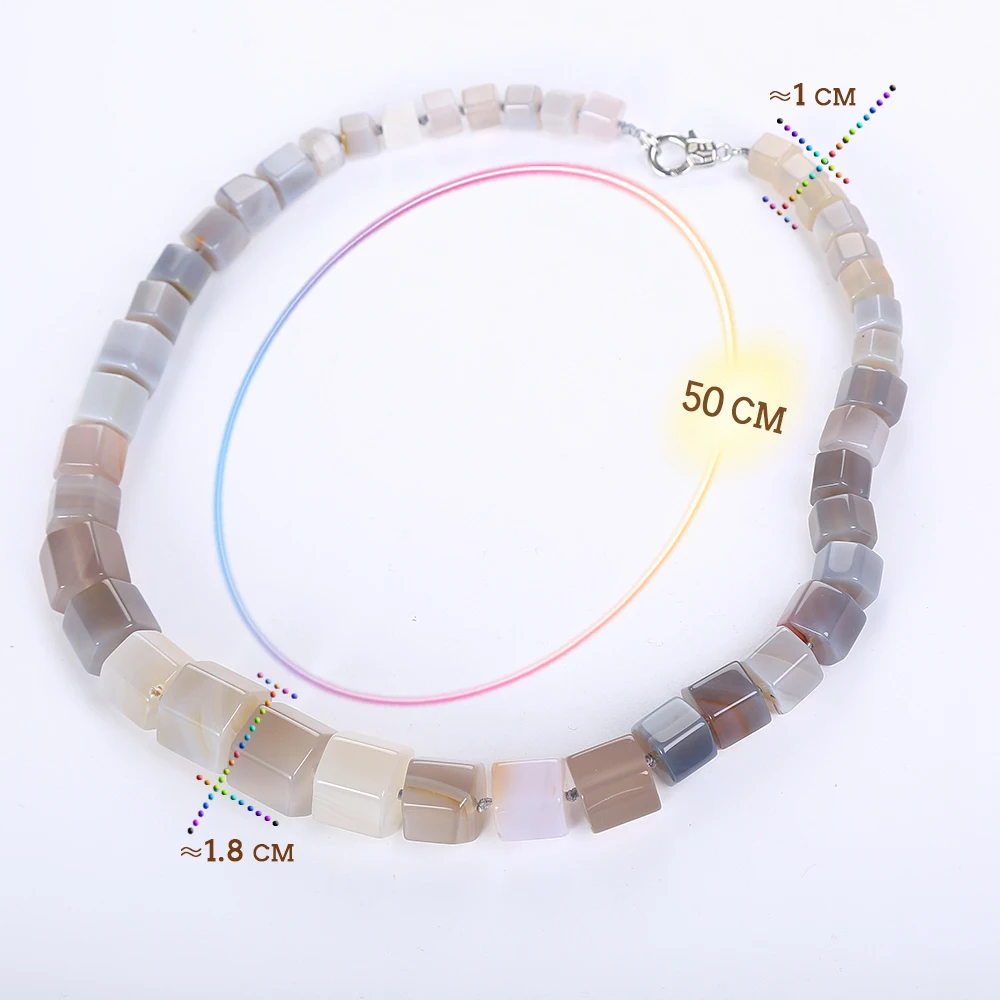 Jewnou серое ожерелье из агата Мужская Цепочка Из Бисера высококлассные женские