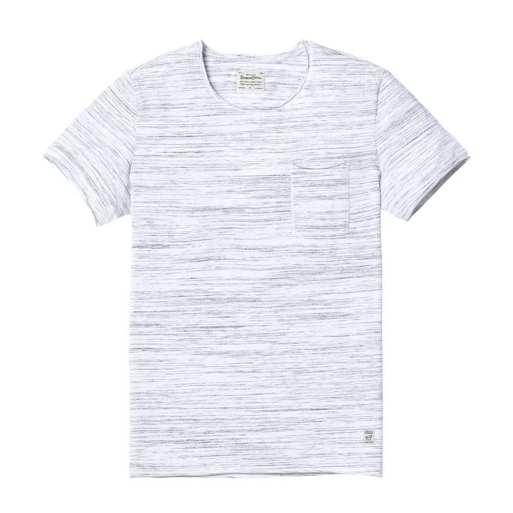 Мужская футболка в полоску SIMWOOD повседневная облегающая большого размера с
