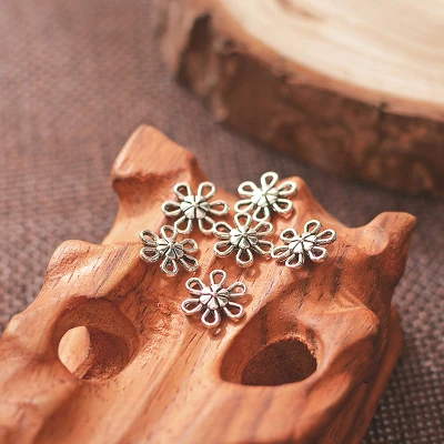 DIY jewelry accessories 10*10MM alloy ancient silver sun flower shape 50pcs/lot handmade materials. | Украшения и аксессуары