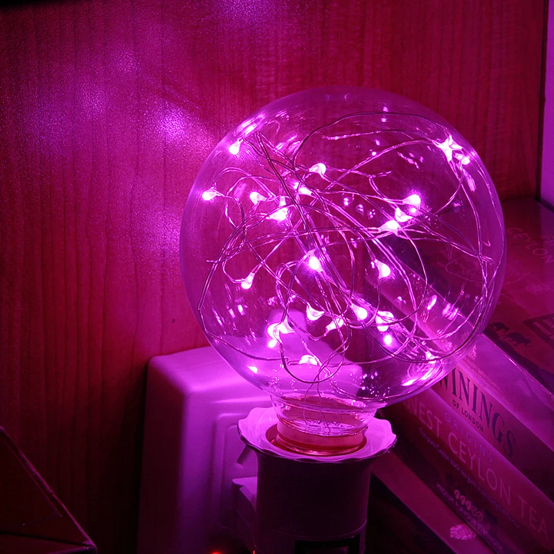 G95 светодиодный RGB Рождество строку света E27 Медный провод полосы Edison ЛАМПЫ AC85 265
