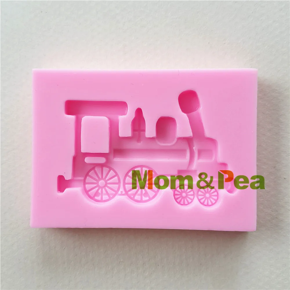 Mom &amp Pea 1047 Бесплатная доставка форма головы поезда силиконовая для украшения