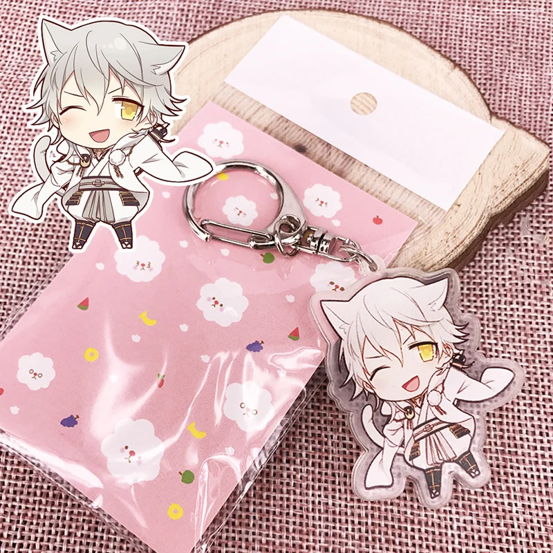 Акриловый брелок для ключей из аниме Touken Ranbu Online Munechika Nakigitsune Kogitsunemaru Doubleside брелоки