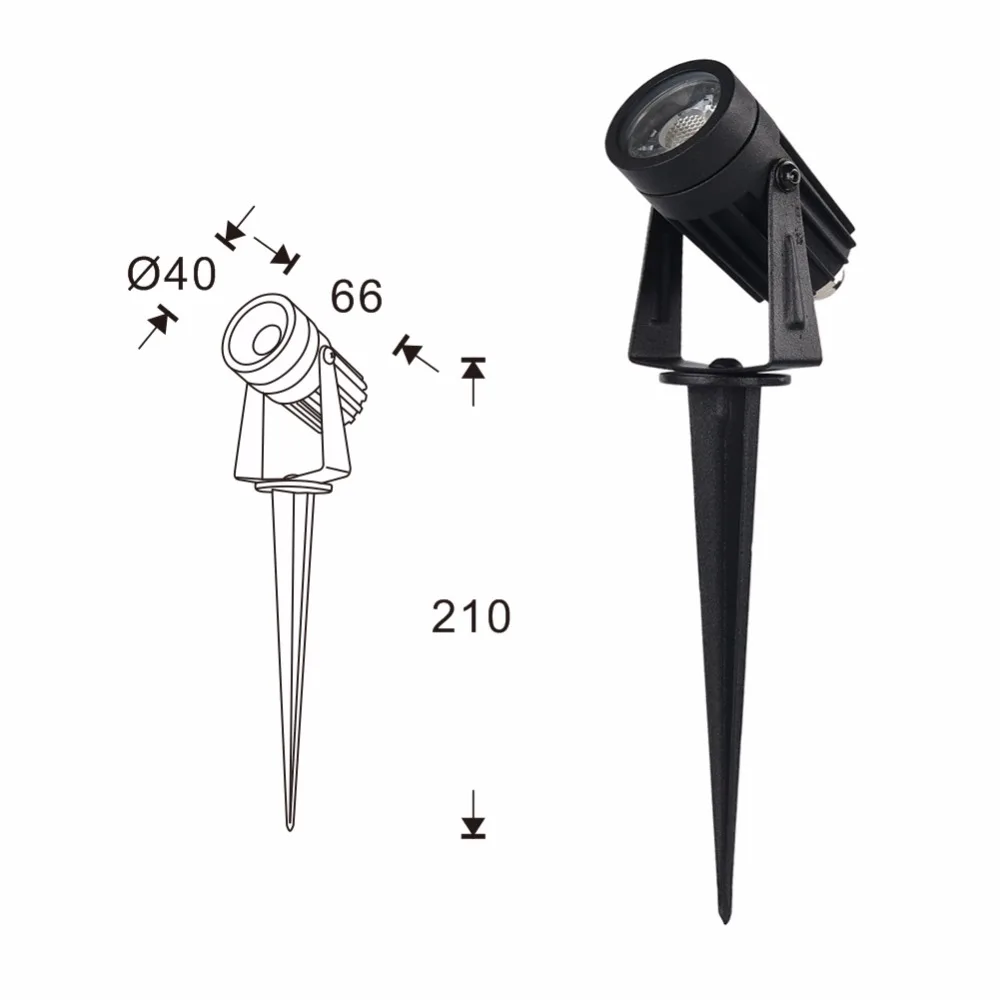 AC85-264V/DC12V наружные светодиодные лампы для сада 3 Вт COB лужайка лампа для двора IP67 Водонепроницаемый ландшафтный сад прожектор J101A
