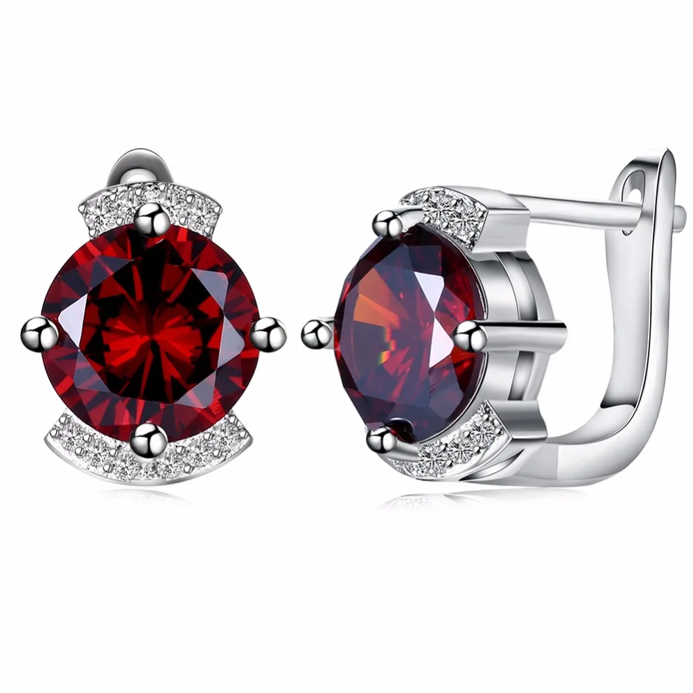 Синий и красный цвета циркон Серьги-гвоздики для Для женщин Мода девушка