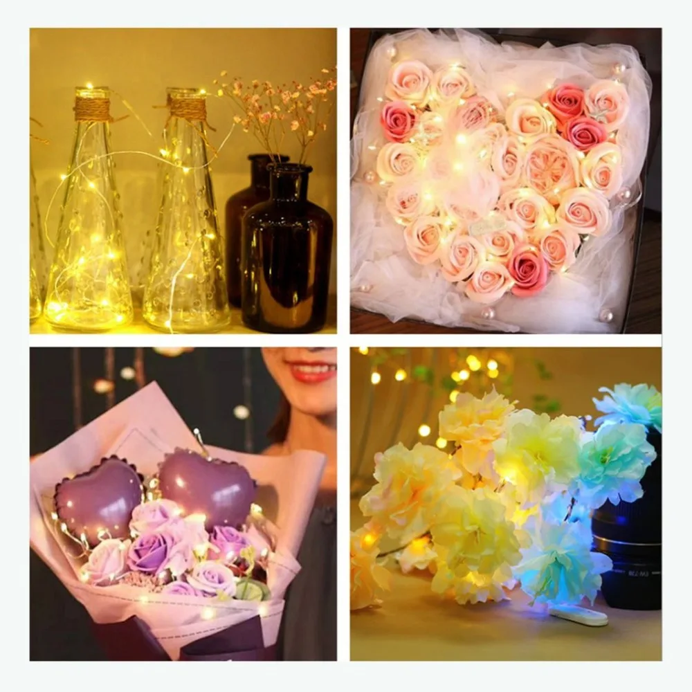 2M Star Lights Light String 20 Led Button Battery Box Copper Wire Flower Cake Decorative Lanterns Holiday | Освещение