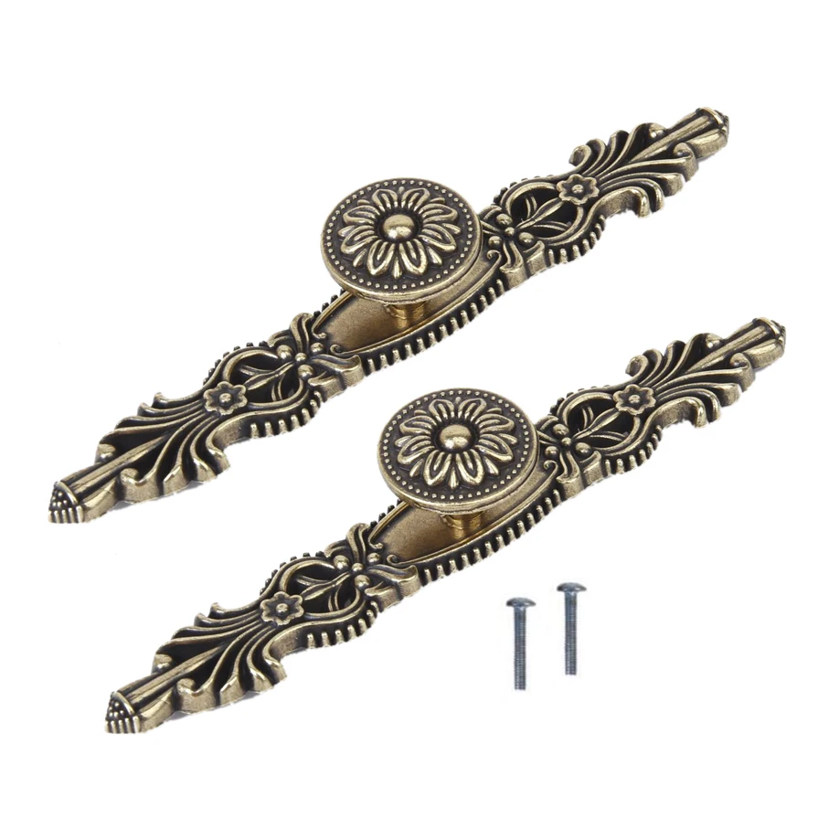 Promotion! 2 piezas de 165 mm bronce antiguo gabinete flor manejar manija la puerta del comercio | Обустройство дома