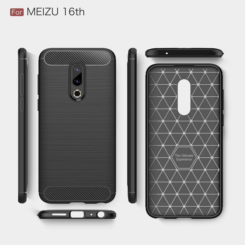 Для MEI ZU 16th чехол из углеродного волокна для MEIZU16th противоударный мягкий ТПУ с