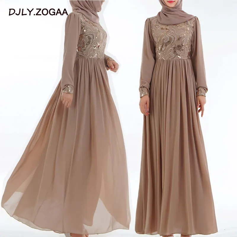 2019 Новое модное мусульманское платье с длинной юбкой женское высокого класса 3D
