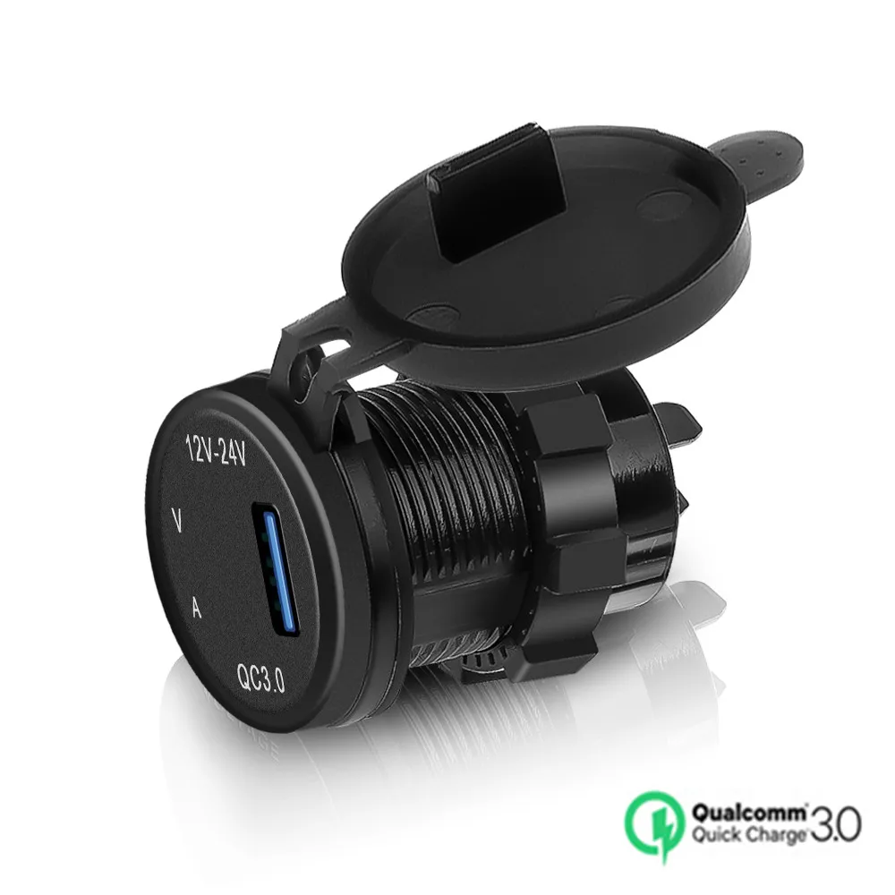 QC 3 0 USB зарядное устройство для телефона светодиодный вольтметр автомобиля