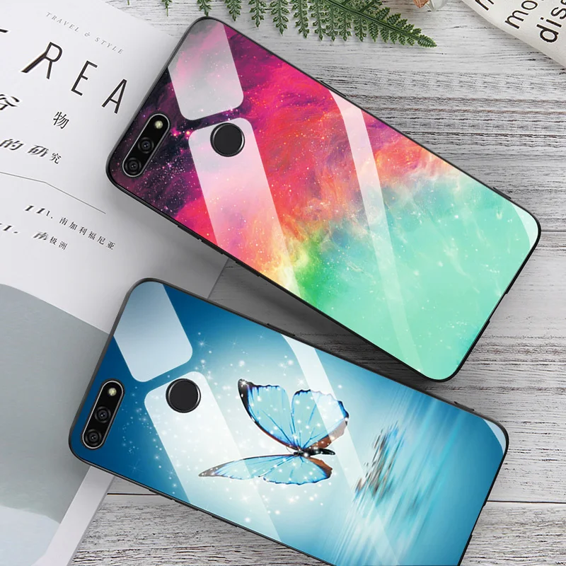 Tempered Glass Case For Huawei Honor 7C 5.99'' Boat Shockproof Glossy Cover RU Version 5.7'' Bumper |
