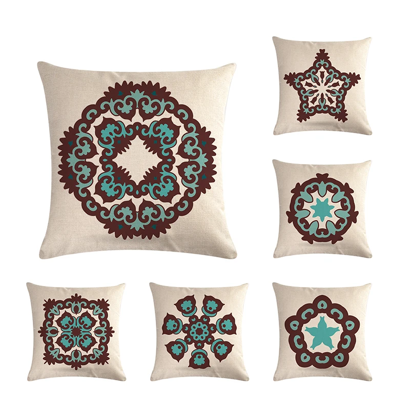 

Средний Восток Национальный декоративный наволочка исламский Винтаж геометрический рисунок килим хлопок лен домашний декор наволочка ZY620