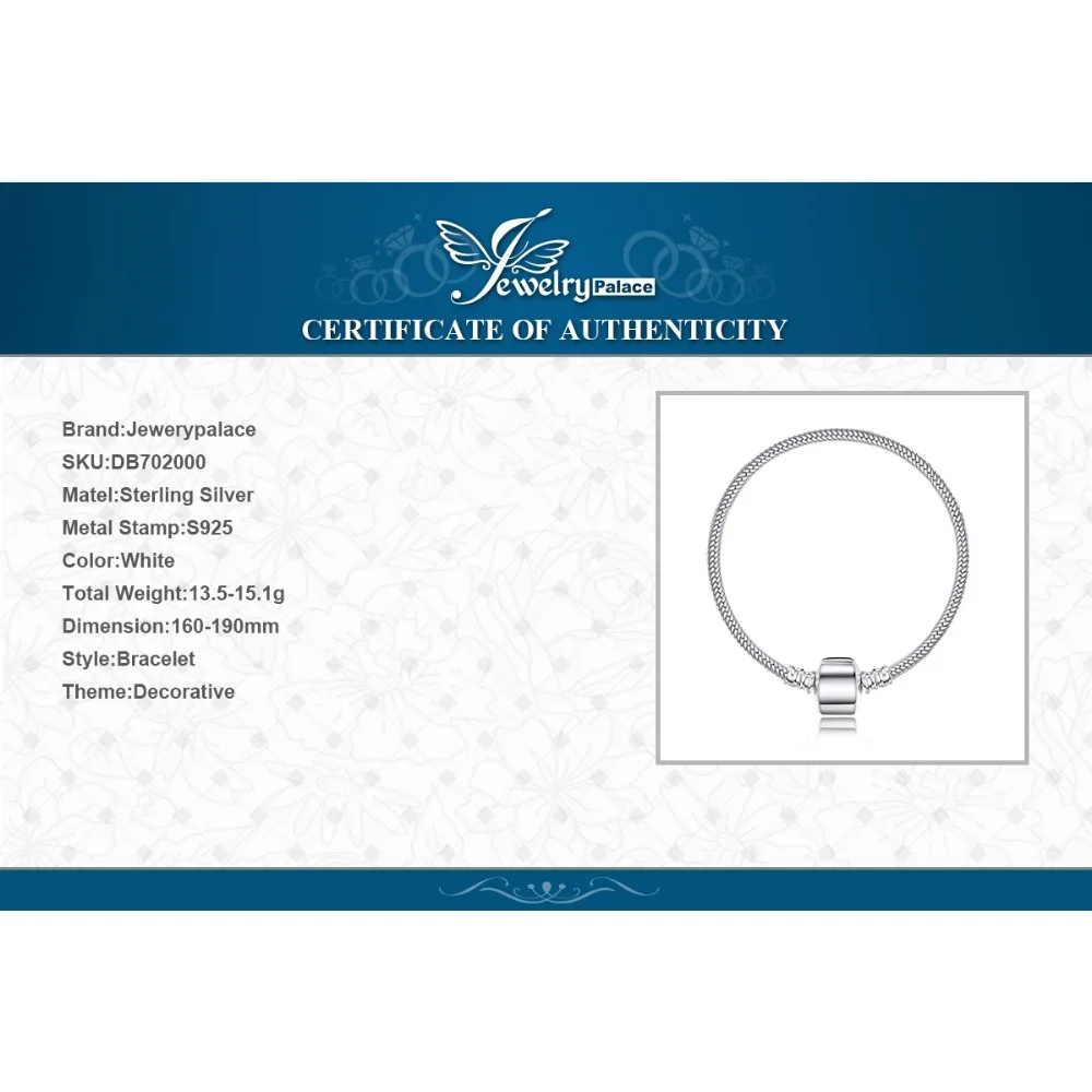 Jewelrypalace 925 пробы серебро браслет на застежке Jewelry Для женщин Юбилей подарок для