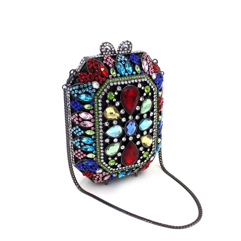 2017 новый Европейский день муфты многоцветный полный алмазов женщины сумка