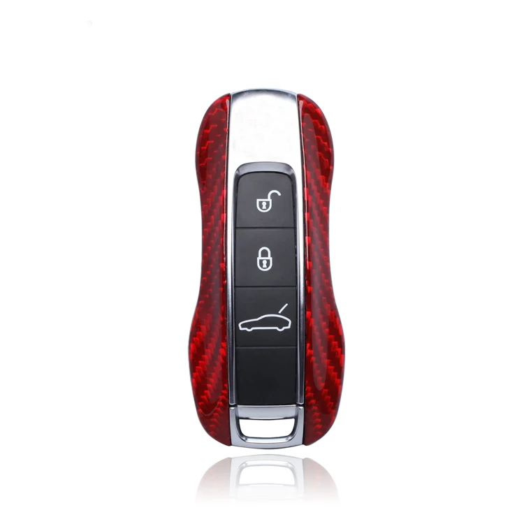 Чехол для ключей из углеродного волокна для Porsche Panamera 970 971 Cayenne Macan Boxster Cayman 981 982 718 991 911 918
