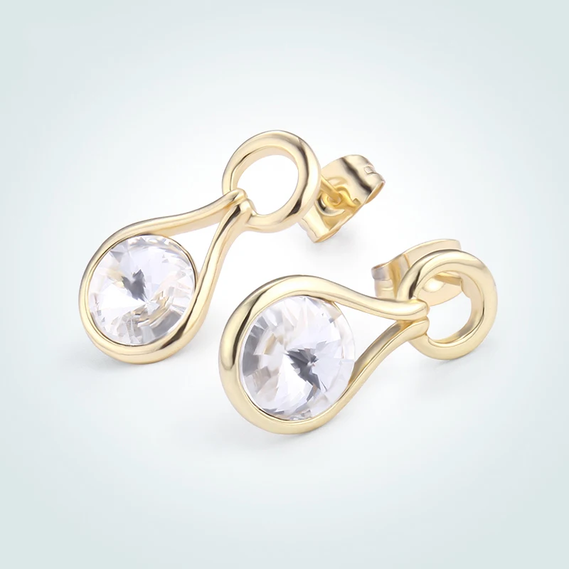 Рождественские FARBEN Кристалл от Swarovski серьги для Для женщин форма капли 925 пробы
