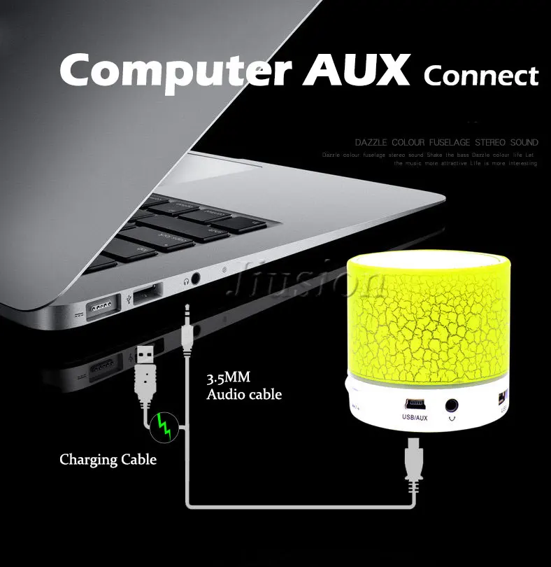 Мини A9 беспроводной Bluetooth динамик LED красочные ночные огни Hands Free портативный Subwoof