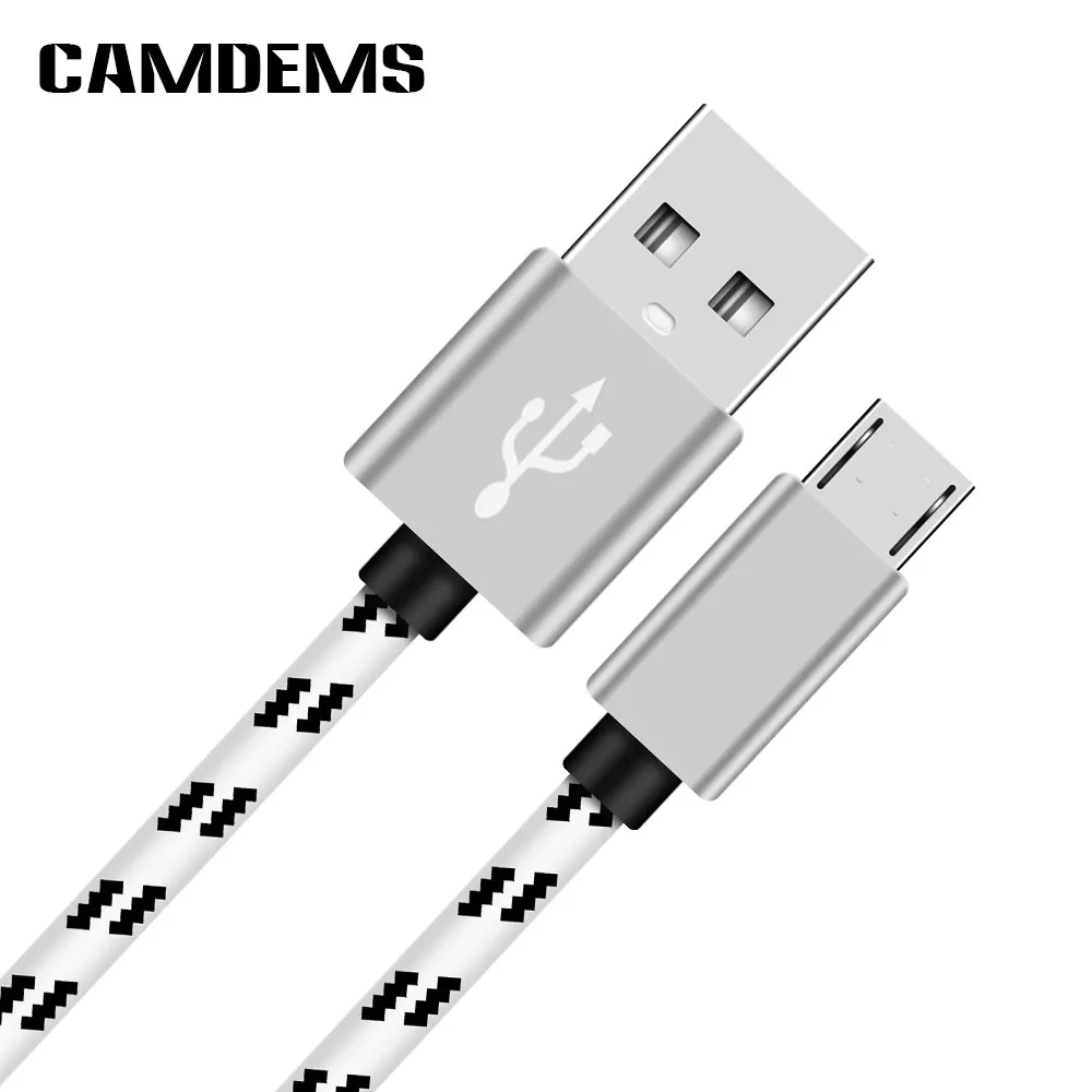 Camdems 1 5 м нейлоновый Плетеный тканевый Micro V8 usb Кабель зарядного устройства для
